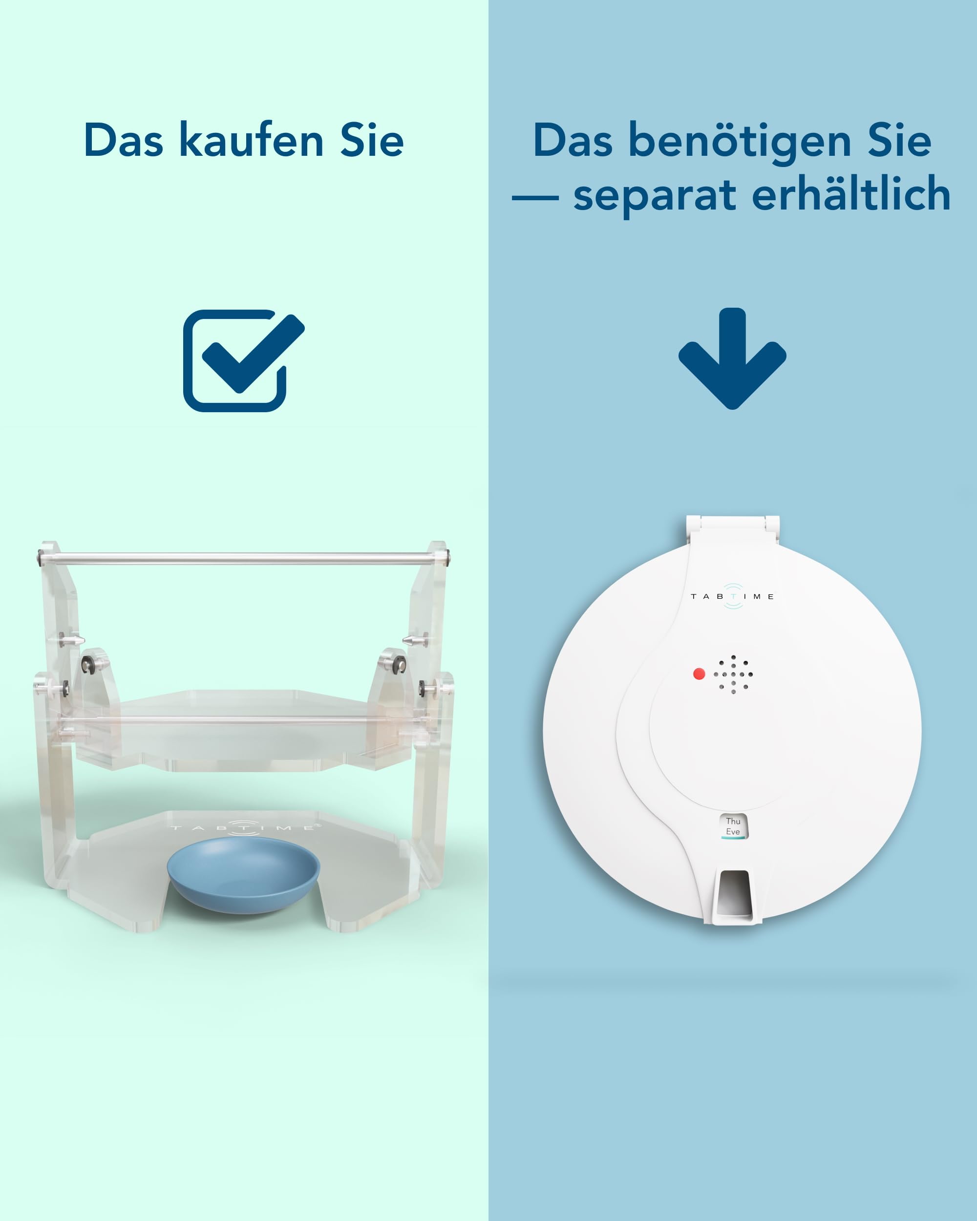 TabTime Kipper für den automatischen Tablettenspender – erleichtert die Dosierung Ihrer Medikamente – Tablettenspender separat erhältlich (Blau)