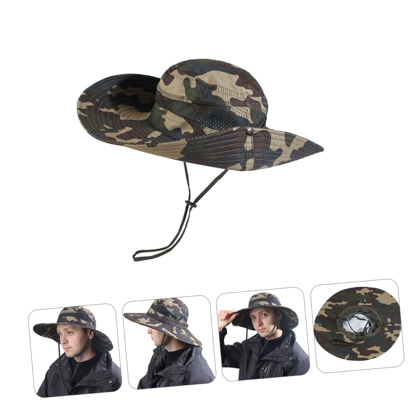 Abaodam 3 Pezzi Cappello Sole Regolabile Camouflage per attività Outdoor per Trekking Resistente e Inverno