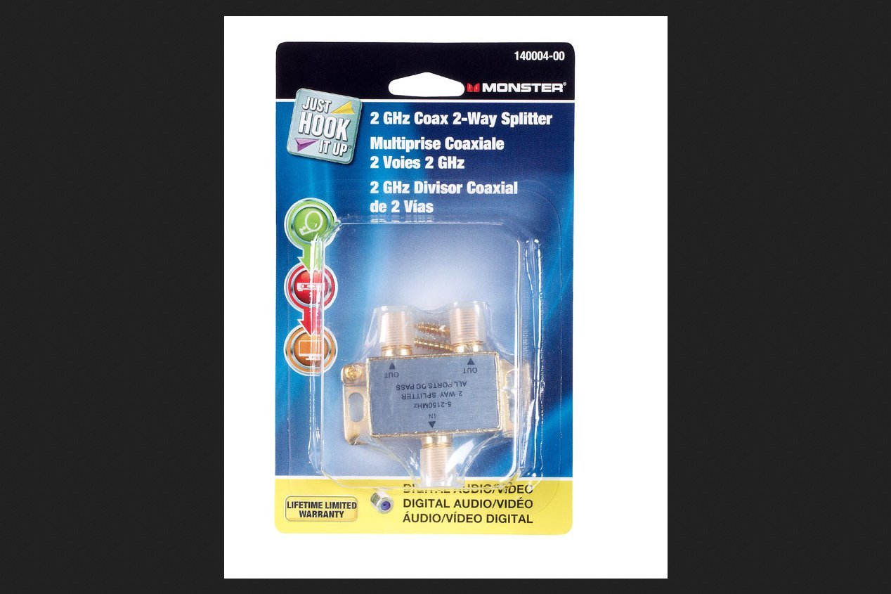 Splitter 2-Way Satellite by Monster Jhiu MfrPartNo 140004-00