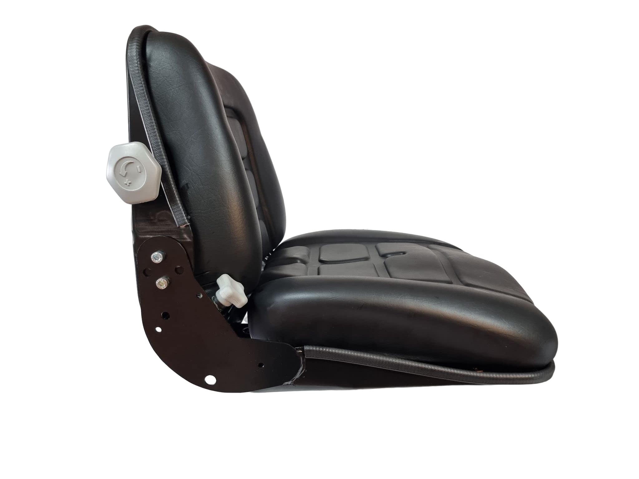 Universeller Gabelstaplersitz RM53 mit verstellbarer Rückenlehne | Bequemer Traktorsitz mit Sicherheitsgurt, Federung und PVC-Bezug | Sitz für Gabelstapler, Traktor, Bagger und Baumaschinen