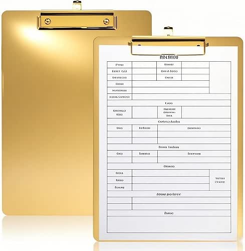 2 Pack Heavy Duty Metal Clipboards, Stainless Steel Clip Board