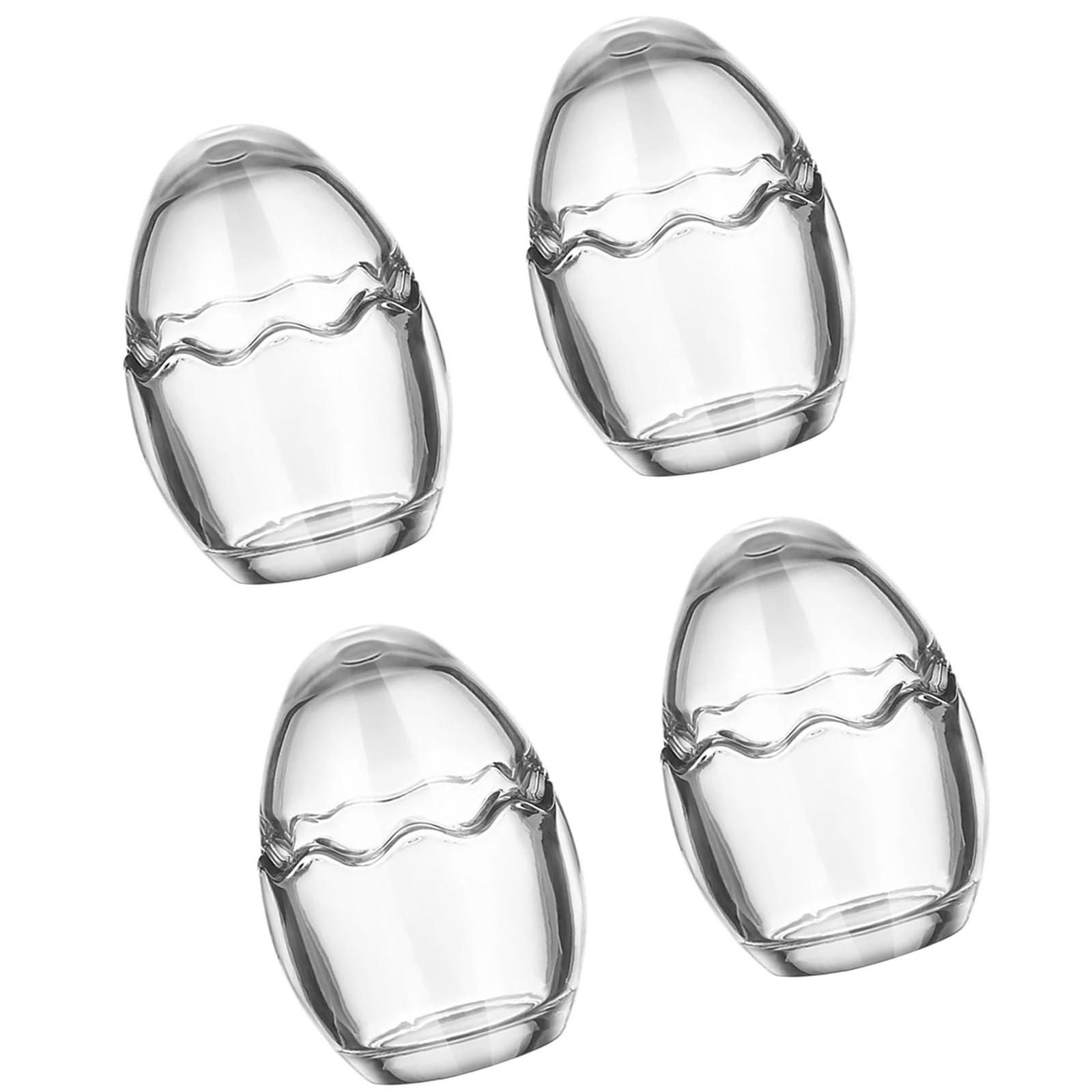 NVOQILIN Clear Glass Puddings Jar with Lid Perfect for Yogurt Scented Holder Food Storage Container Eggs Shape Jar with Lid