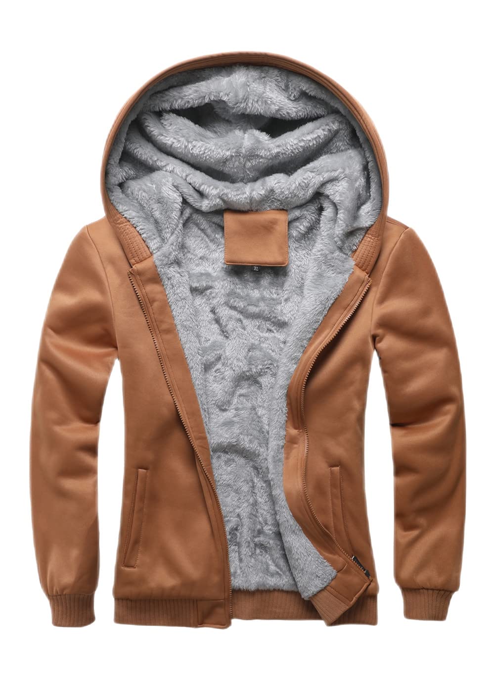 jiangwu Womens Fashion Fleece Sherpa Lined Hooded Coat Winter Thicken Warm Jacket-picture-46
