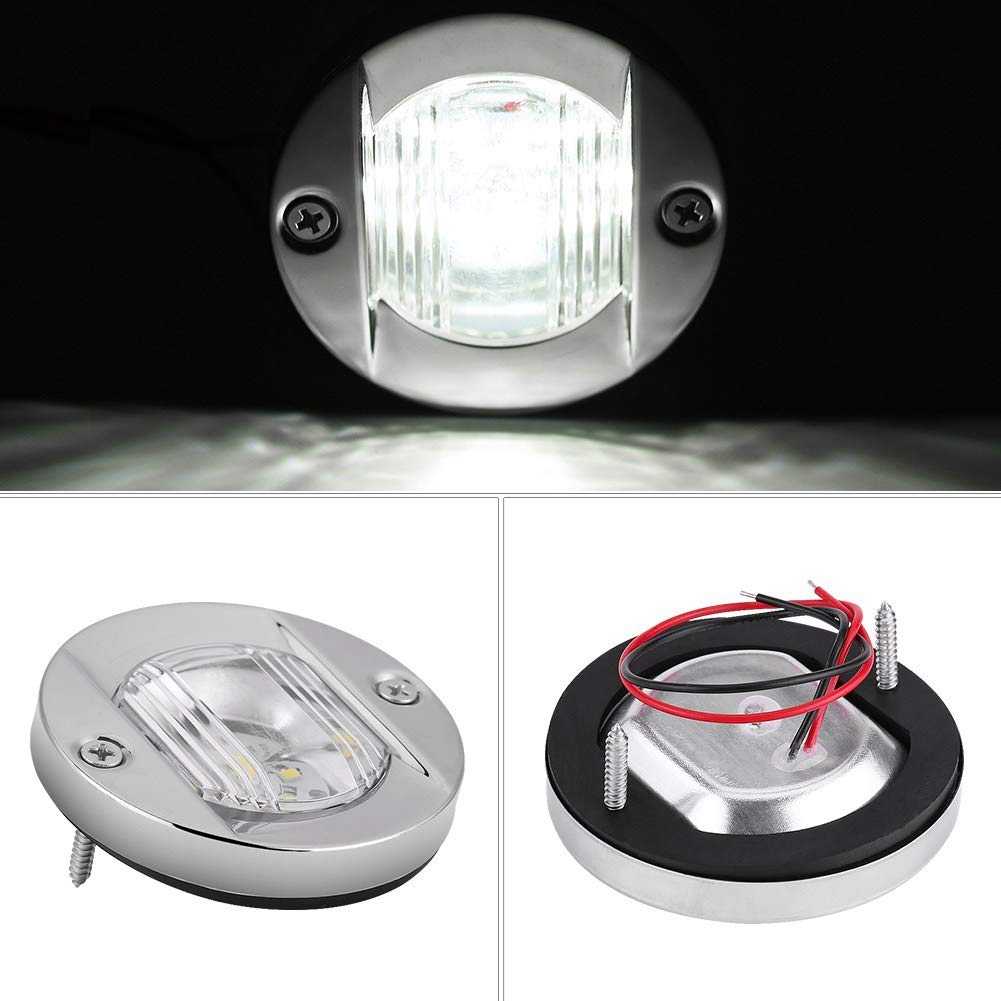 Akozon Feu de navigation arrière feu de Navigation 12V tableau de bateau marin blanc LED acier inoxydable ancre étanche feu de navigation arrière