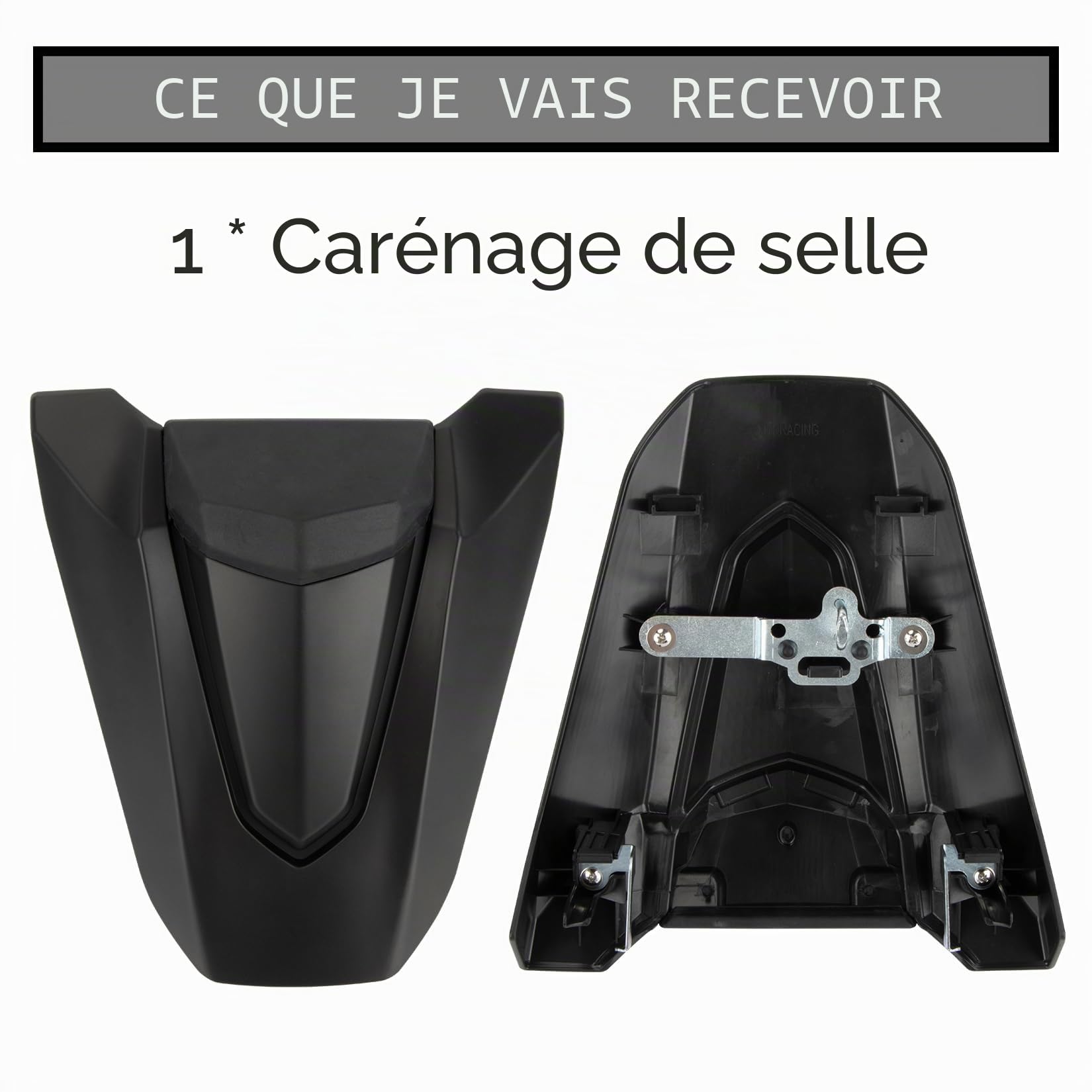 PSLER Housse de Siège Arrière Carénage de Capot pour CB650R CBR650R 2024 Protection de Queue Arrière Pièces de Moto(Noir Mat)