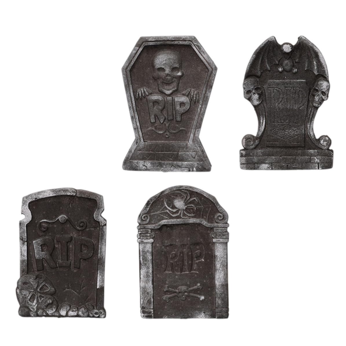 Lápidas de Halloween en espuma Healvian pack de 4 decoraciones realistas para exteriores