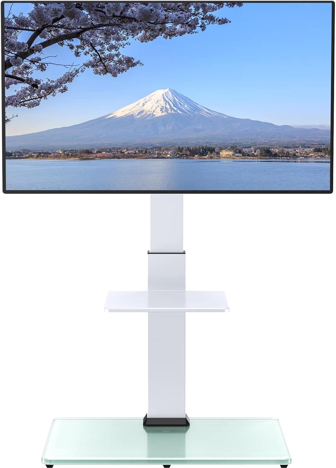 Perlegear テレビスタンド 壁寄せ ハイタイプ テレビ台 tvスタンド 32~75インチ対応 VESA/横200~600mm/縦100~400mm 耐荷重40kg 高さ調節可能 左右35°首振り可能 家用/学校/ビジネス展示用/病院業務用 ホワイト PGFS02W