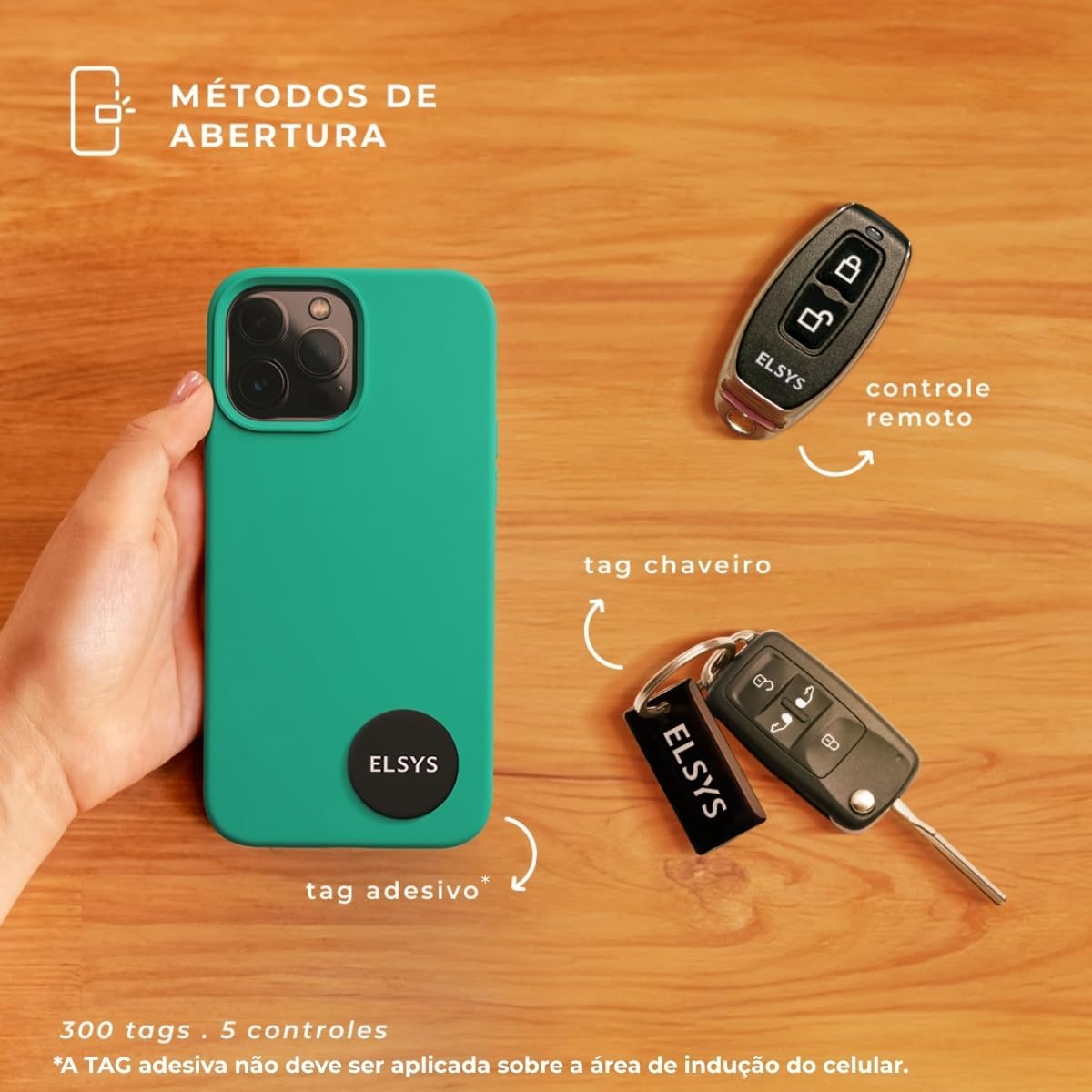 A hand interacting with the Elsys DS4100V digital lock keypad, illustrating numeric password and biometric opening methods.