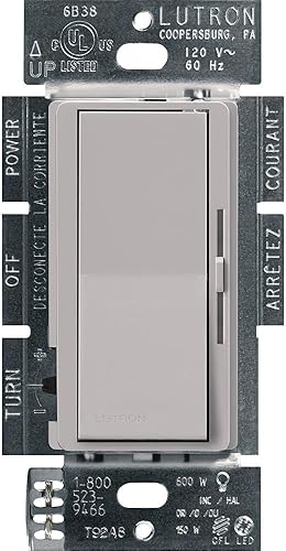 Miniatura 23 de Lutron Diva LED+ Interruptor Regulador de Luz para Bombillas LED Regulables, Halógenas e Incandescentes, 150 Vatios, Unipolar o 3 Vías, Almendra