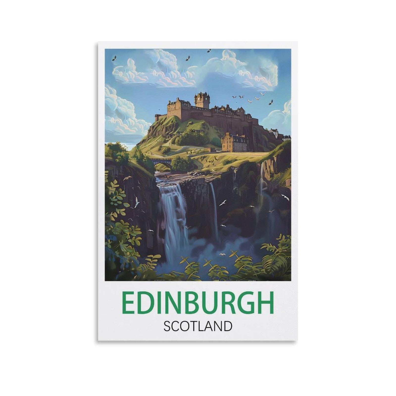 EZMLFA 5D Diamond Painting Kits,Edinburgh Scotland Diamond Art Kits Adults, Create Your Own Diamond Painting Full Drill Gifts for Home Decor 30x40cm