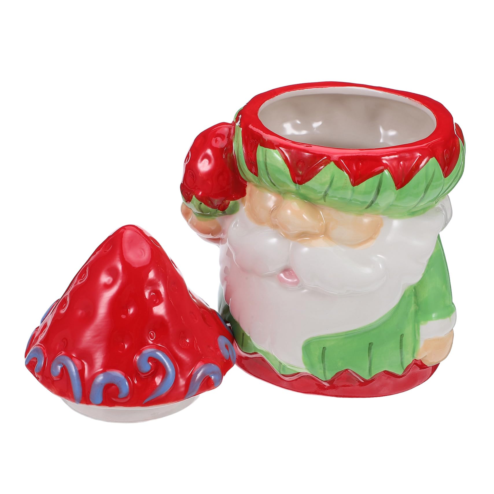 GLEAVI Bocal à Biscuits et Friandises de Noël Céramique avec Couvercle Hermétique Boîte de Rangement Festive pour Bonbons Biscuits et Friandises Conteneur Étanche pour Cuisine et Fêtes de