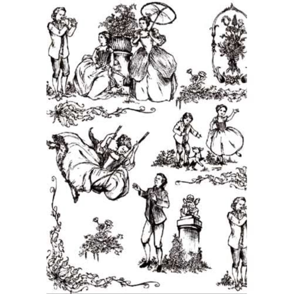 Décopatch - Ref FDA495O - Medieval Sketched Cartoon Effect Paper Pack - Each Sheet 30 x 40cm, Pack of 20 Paper Sheets - Best Used With Décopach Glue & Varnish, Black & White