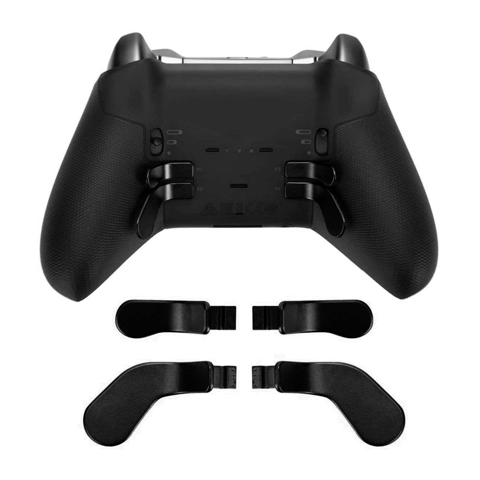 4 Unidades de Paletas de Control, Piezas de Repuesto de Acero Inoxidable con Cierre de Gatillo para Xbox One Elite Series 2, Modelo 1797 (Negro)