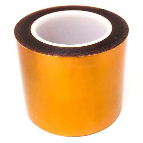 Miniatura 4 de Bertech cinta adhesiva de doble cara de poliamida, 4mil de grosor con centro de 3 pulgadas, Ambar, 1