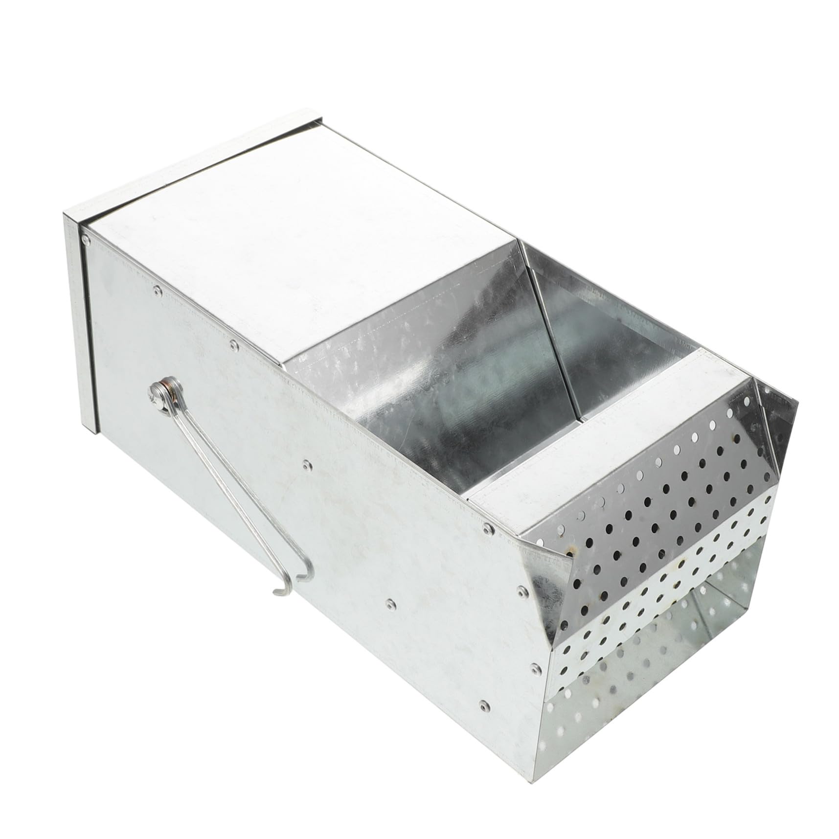 Metall-futterspender mit Deckel und Doppelseitigen Haken Robuster Kaninchen Kleintier-futterautomat für Käfige und Wände Platzsparender Metall-heuraufe für Hasen Meerschweinchen