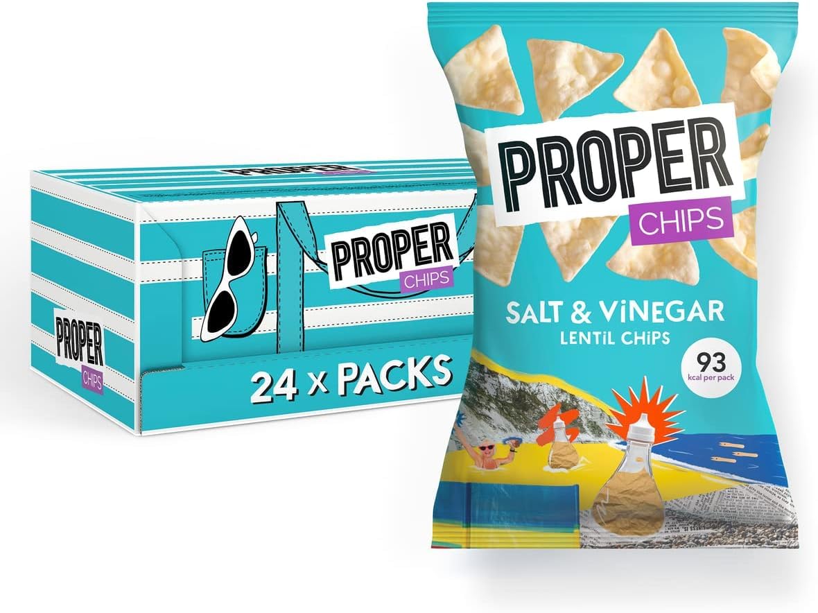 WowboxmeFull Box Properchip Lentil Crisps 24x20g Properchips (Salt & Vinegar)