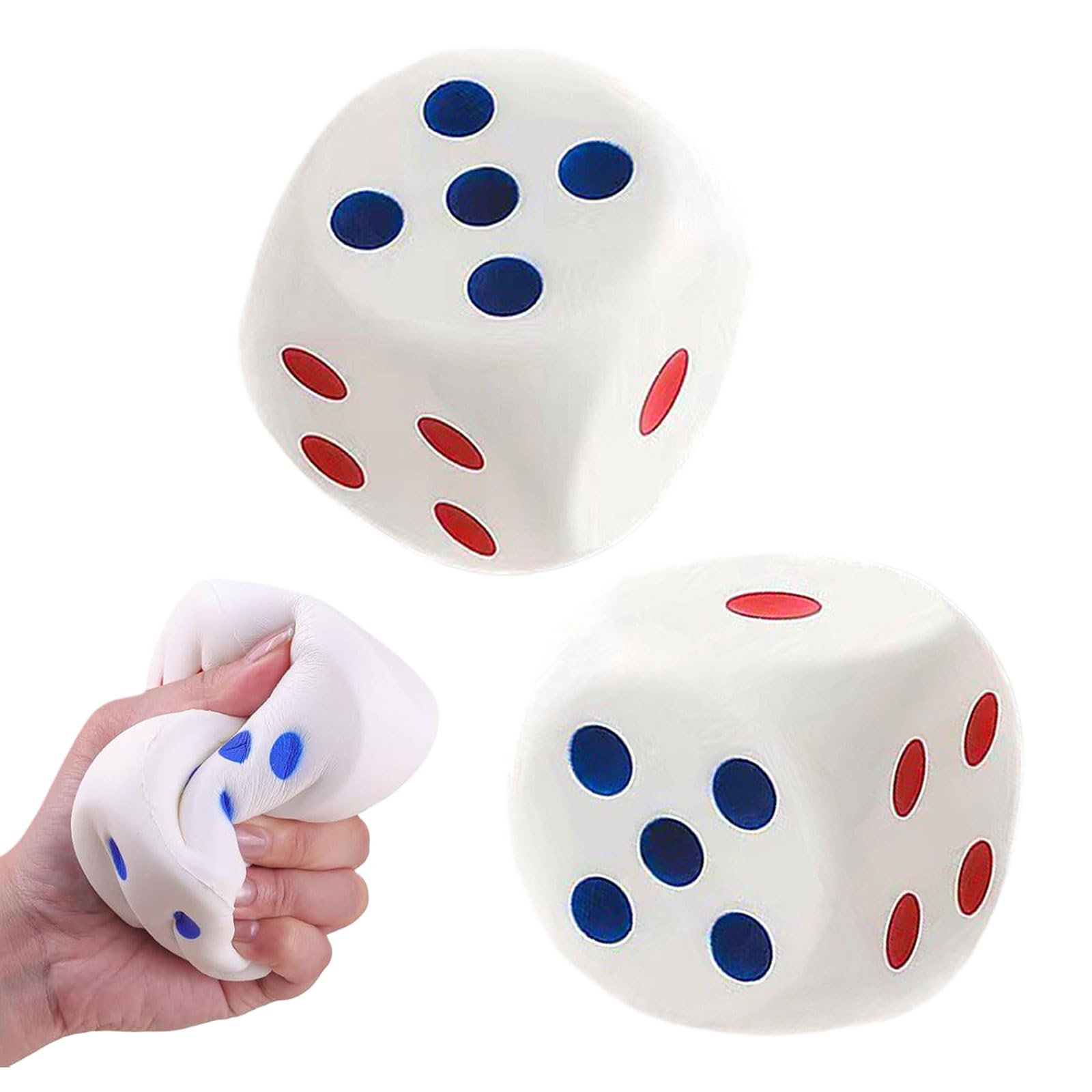 2 Pcs 8cm Extra Large Foam Dice, True Giant Squishy Fidget Cube Toy, For Classroom Maths Learning Garden Games And Party Bag Fillers, Fits Kids Adults, Mega Stress Relief Set