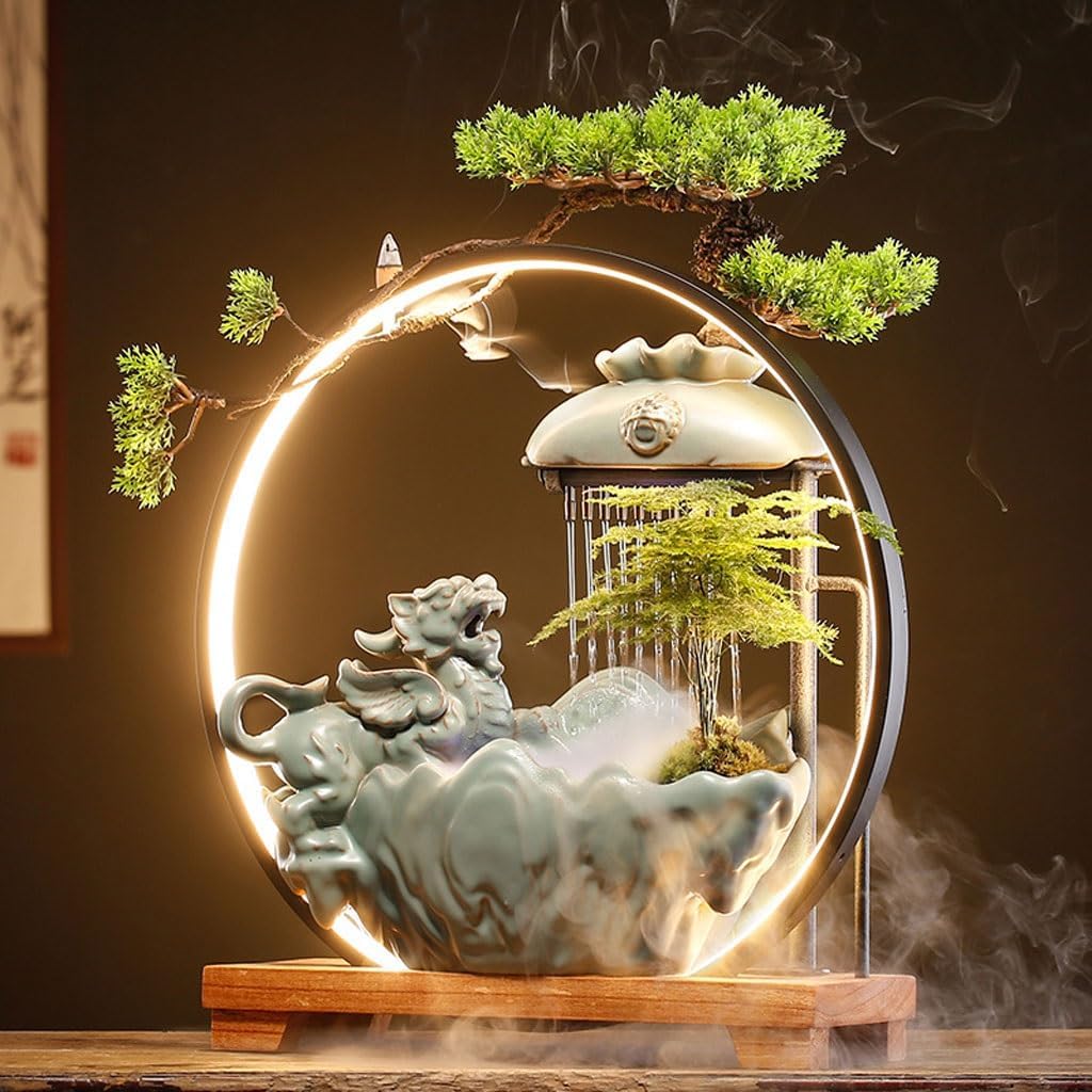 Indoor Fountain Desktop Water Ornaments Water Fountain Circulating Water Living Room Decoration Study Desk Decoration Tabletop Fountain