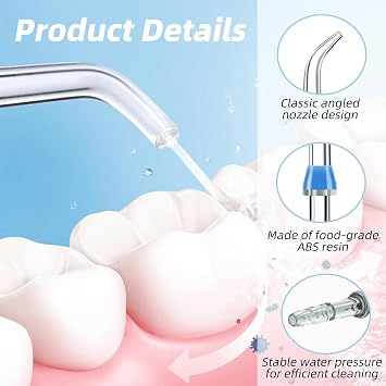 6PCS Replacement Heads for Waterpik, Refill Heads for Oral Irrigator Dental Flosser, Replacement Tips for Water Flosser, Replacement Classic Jet Tips for Wp100 Wp250 Wp300 Wp450 Wp660 Wp900