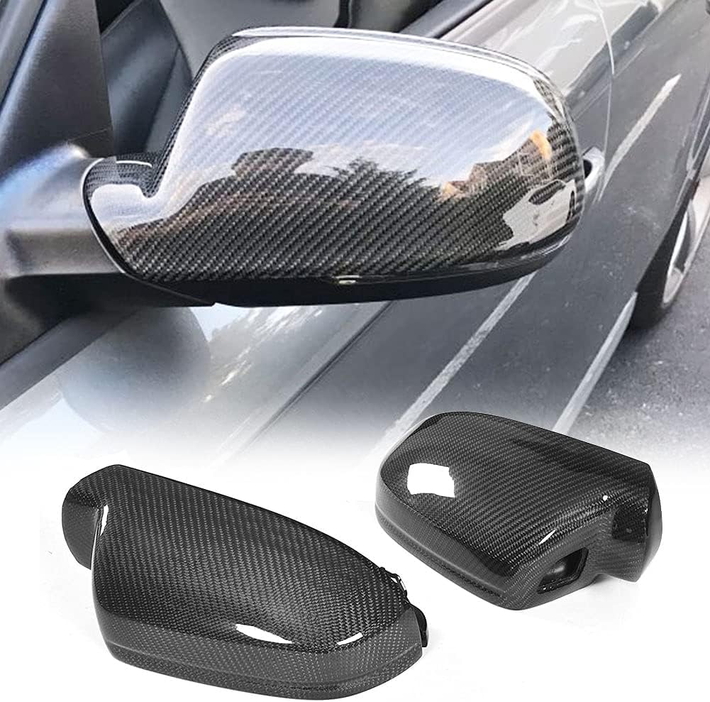 Carbon Fiber Mirror Cover Caps for Audi A4 B9 Sline S4 2012-2016 A5 Sline S5 RS5 2010-2015 2-Door 4-Door Replacement Rearview Mirror Covers Side Wing Caps（with Side Lane Assistant）