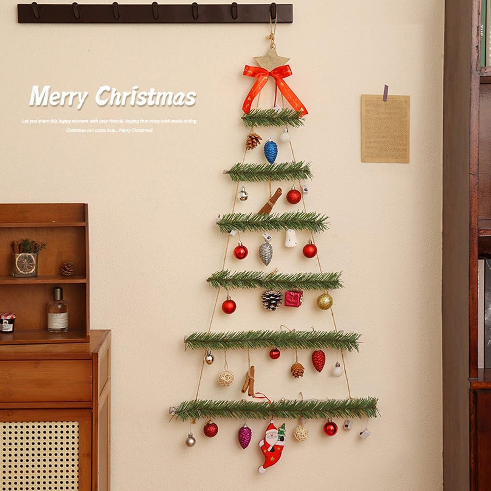 Sapin De Noël Lumineux Mural, Décorations De Noël, Guirlande Lumineuse Murale en Tissu Non Tissé, Décorations pour Les Fêtes De Noël