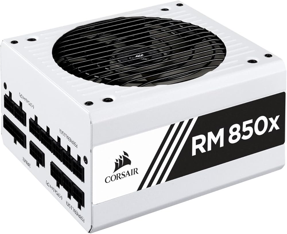 Corsair RM850X White Series, 80+ Gold Certified 850W Fully Modular Power Supply - View 1