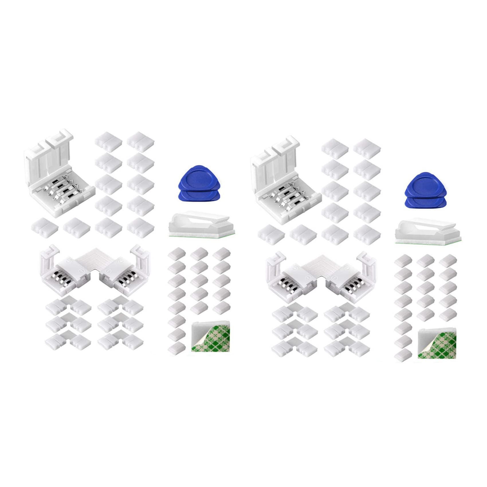Jnchdghwa As Shown 2 Set Led Light Strip Connectors 4 Pin Rgb Led Lights Connectors,Gapless Connectors,L Shape Connectors