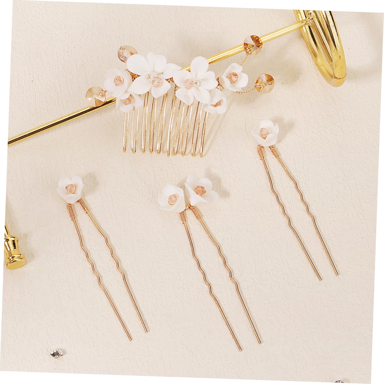 Beaupretty 12 Pièces Peigne à cheveux côté fleur demoiselle d'honneur bridesmaid fiesta hair charms beads épingle à cheveux barrettes à cheveux de cheveux de filles broche fleur