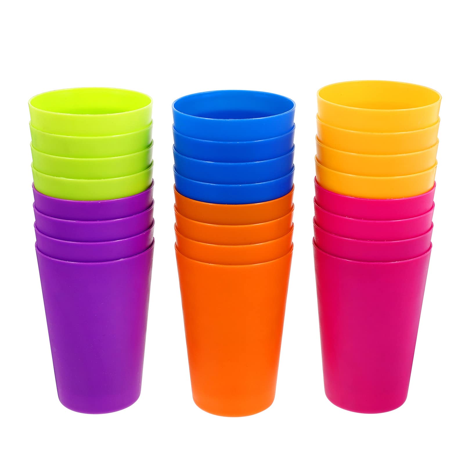TOYMYTOY 24pcs Plastic Juice Party Cup Picnic Cup Water Cup Reusable Bright Colors Unbreakable for Indoor and Outdoor Children Adult Picnic Cup and Tumbler