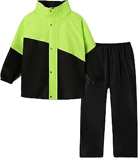 Sponsored You’re seeing this ad based on the product’s relevance to your search query.Learn more about this advertisement Volunboy Children's Rain Suit, Boys Girls Raincoat with Hood Jacket and Trousers Rainwear Waterproof Suit