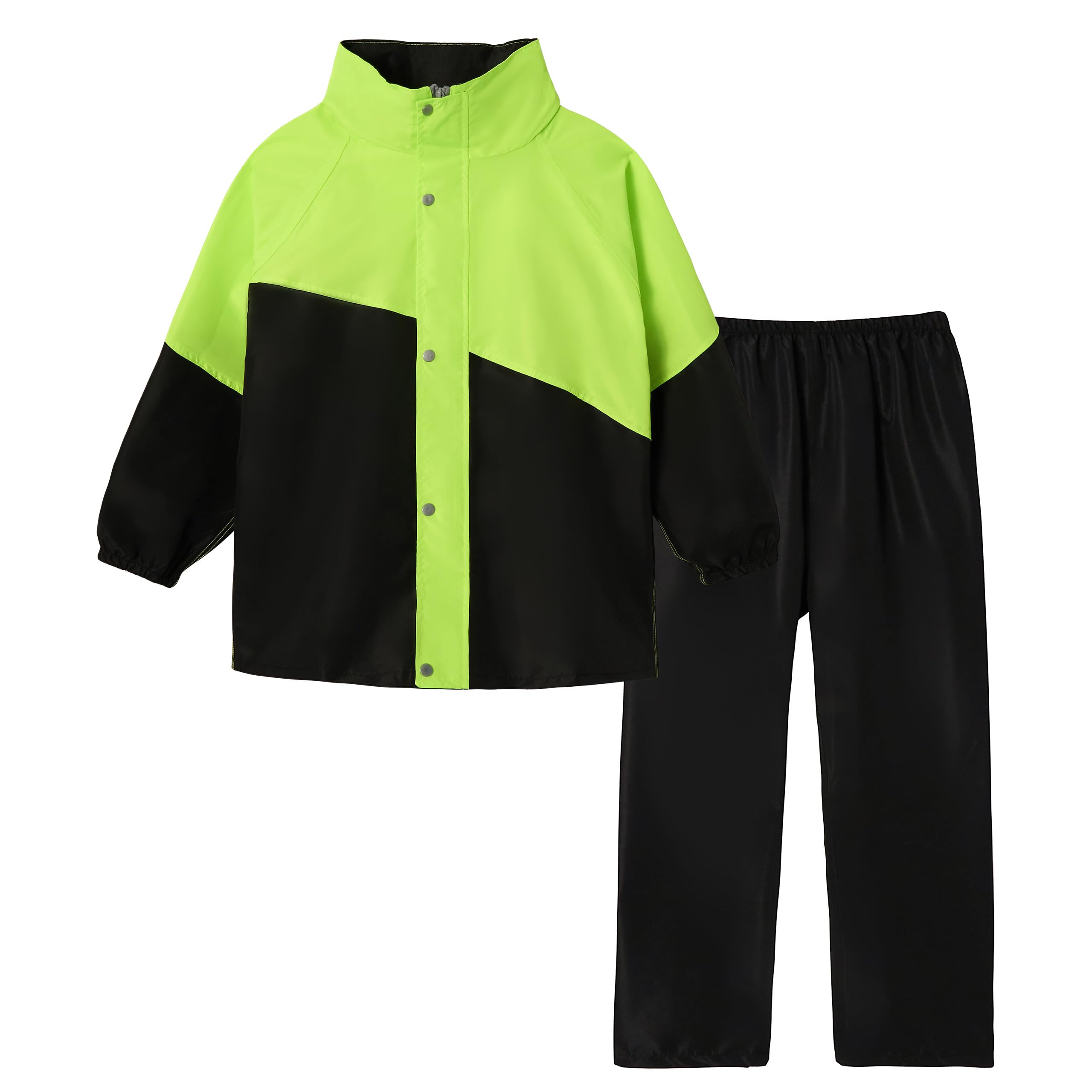 Volunboy Traje Impermeable para Niño o Niñas, Chubasquero con Capucha y Pantalones Set de Charco con Cremallera
