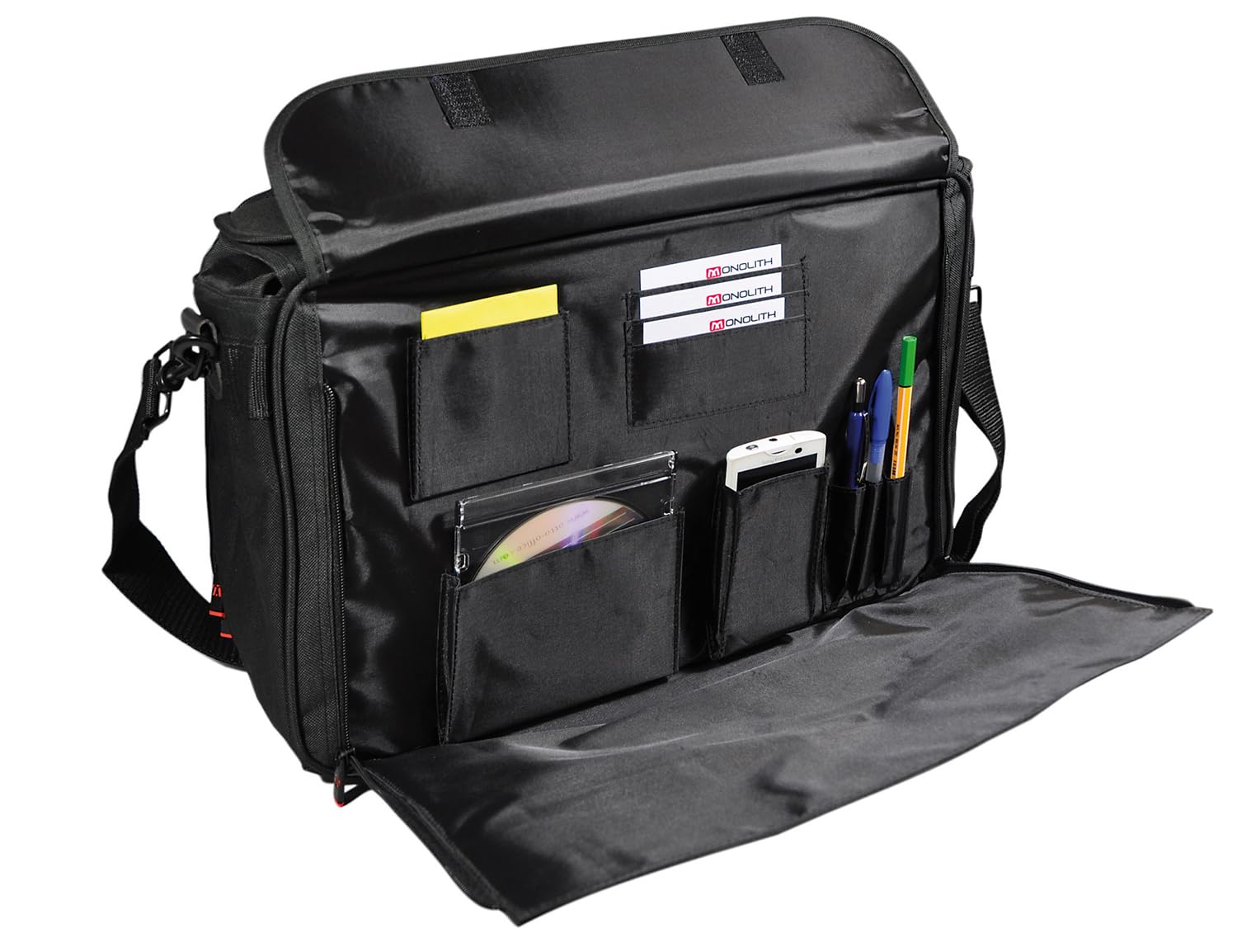 monolith 2000002168 - Pilotenkoffer Soft aus Nylon, Aktenkoffer 21 Liter, 15,6 Zoll Laptopfach, schwarz