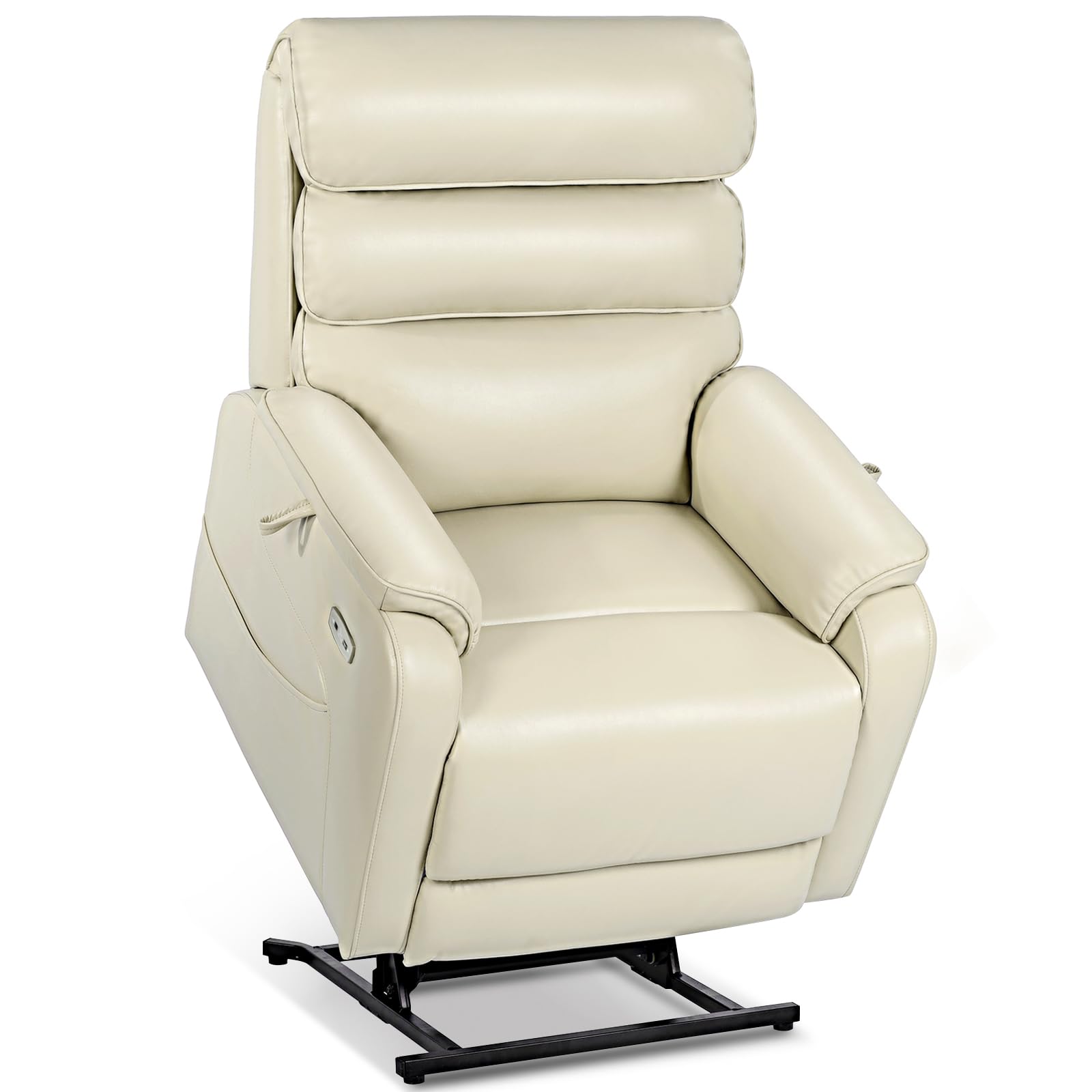 EONIX Dual Motor Lay Flat Lift Recliner Cream White