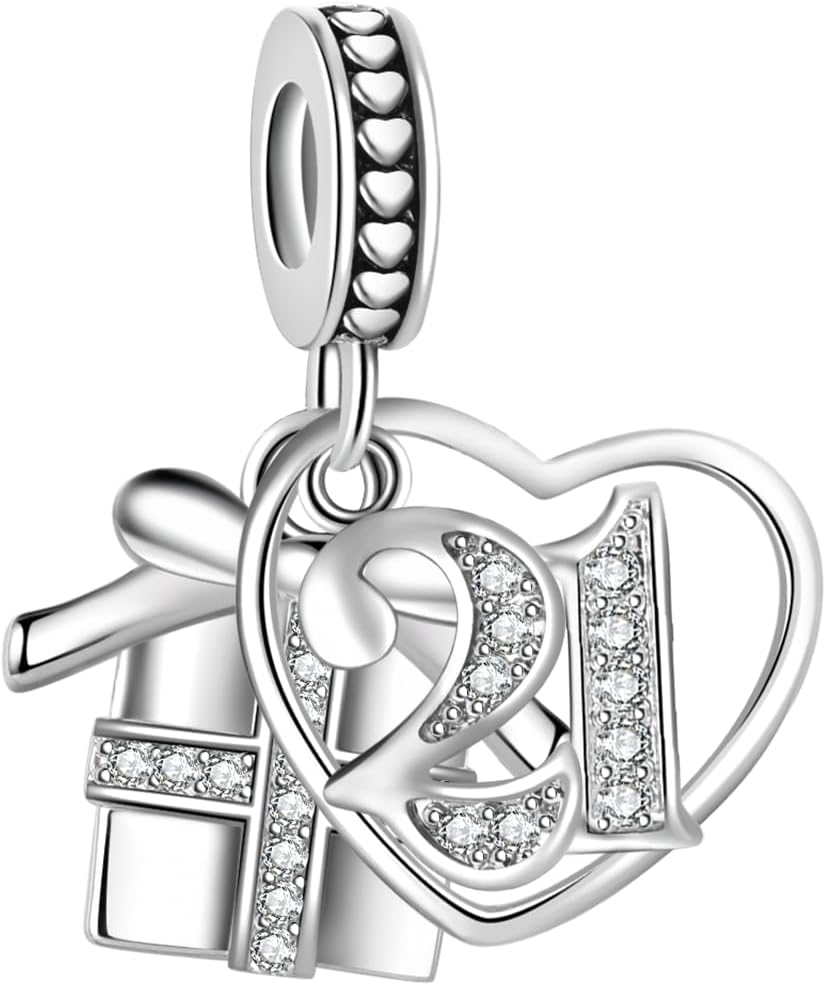Women Gift Box for 13 16 18 21 30 40 50 Birthday Charm Compatible with Pandora Charms Bracelets for Women