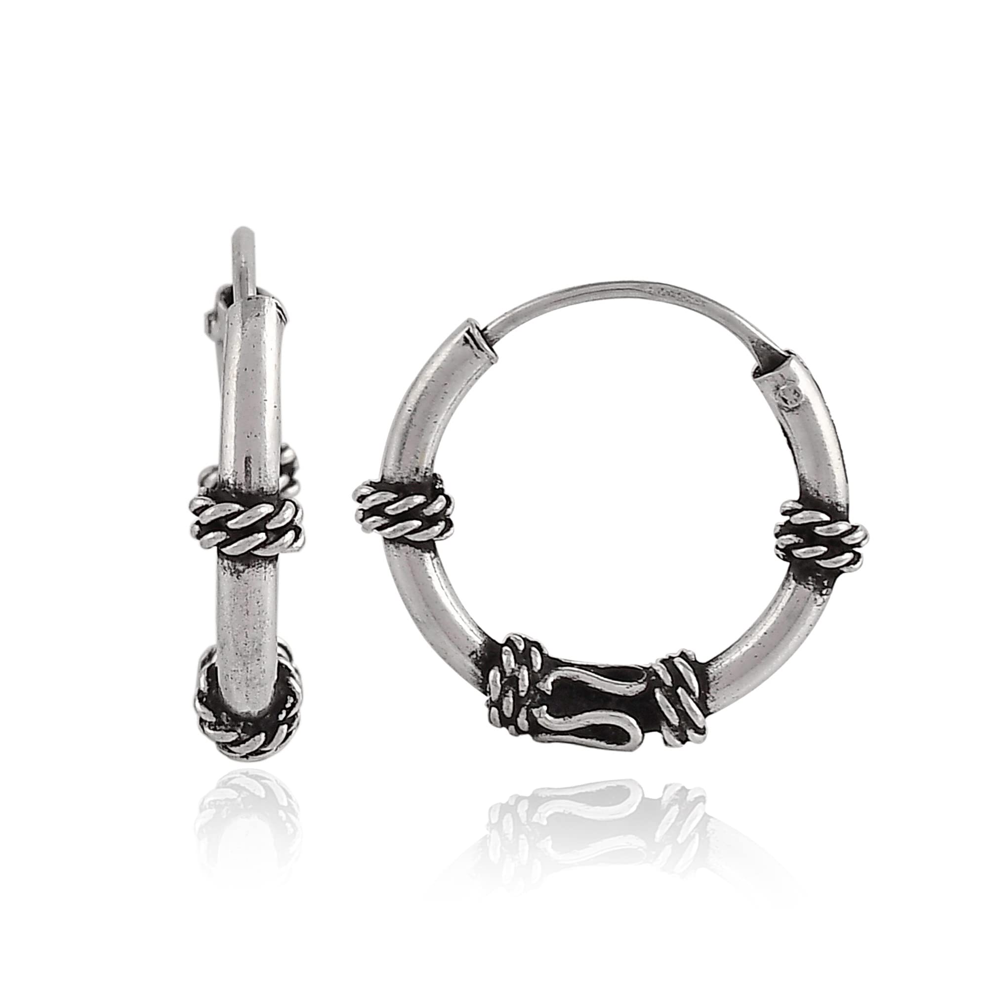 925 Sterling Silver Oxidized Bali Hoop Earrings for Women, Kids and Girls (HOOP 1, 12mm) (B0BHJGRT5G) Amazon Price History, Amazon Price Tracker