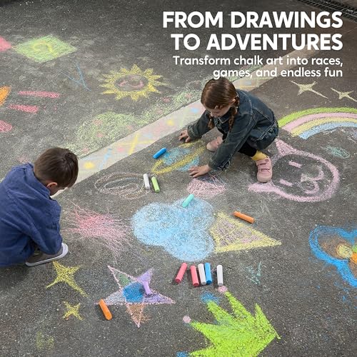 Image of JOYIN 16 PCS Sidewalk Chalks Set Non-Toxic Washable Jumbo Chalk Bulk for Toddlers 1-3, Painting on Chalkboard, Driveway and Playground, Outdoor Activities, Gift for Kids, School Supplies