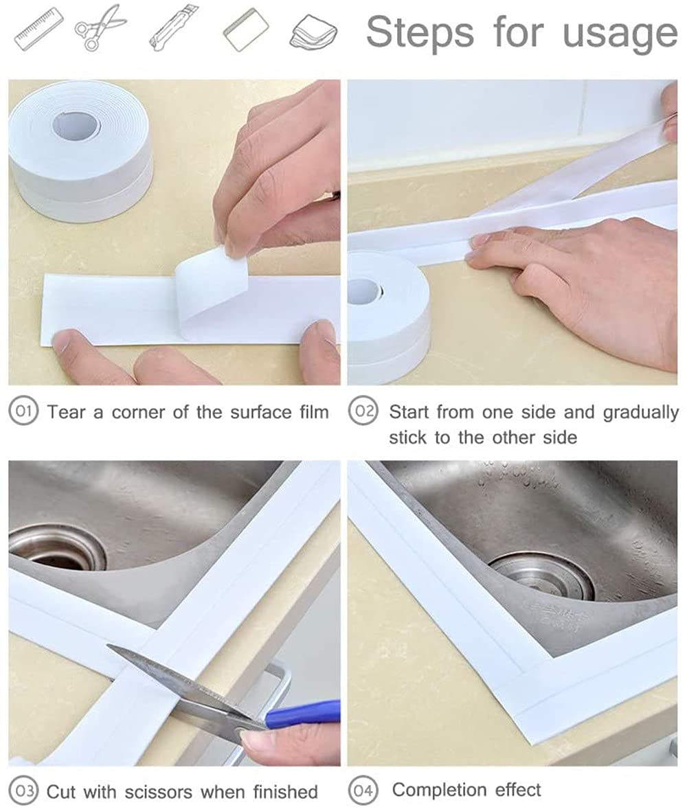 Striscia Sigillante PVC Autoadesiva 320x3,8 Cm - Impermeabile E Antimuffa Per Bagno E Cucina - Foto 14