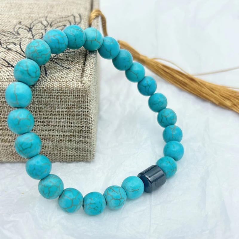 HZHRony Lava Rock Beads Chakra Bracelet 8mm Natural Stone Stretch Bracelet 7" Semi Precious Reiki Healing Crystals Beaded Bracelet for Women Men - Image 2