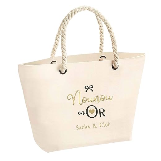 Grand sac personnalisé en broderie avec prénom