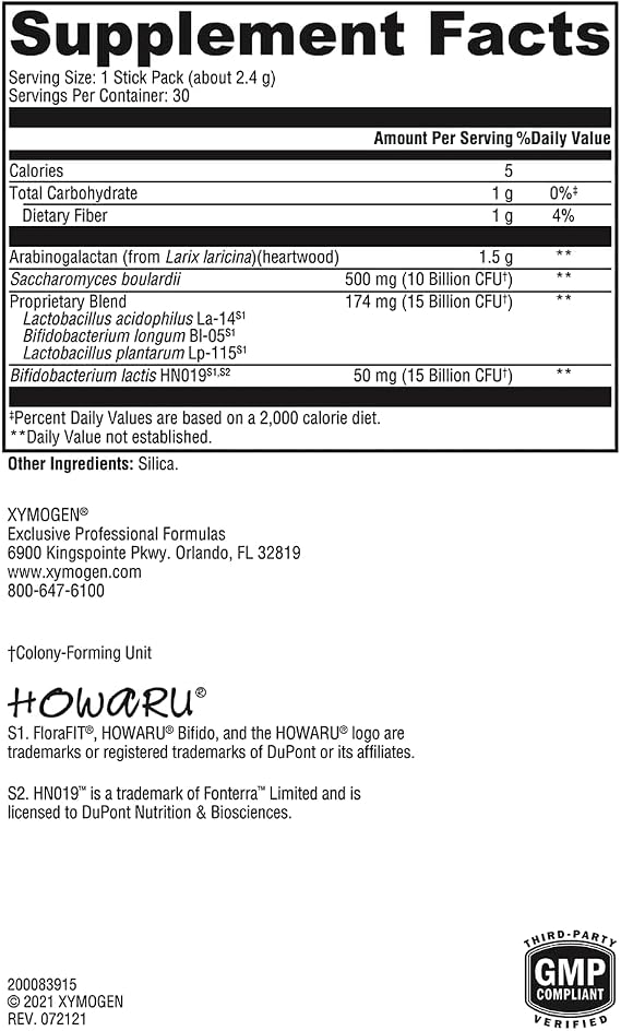 XYMOGEN ProbioMax Plus 40B - 40 Billion CFU Probiotic Powder for Digestive Health Support* - Saccharomyces boulardii - Vegetarian, Non-GMO & Gluten-Free - 30 Stick Packs