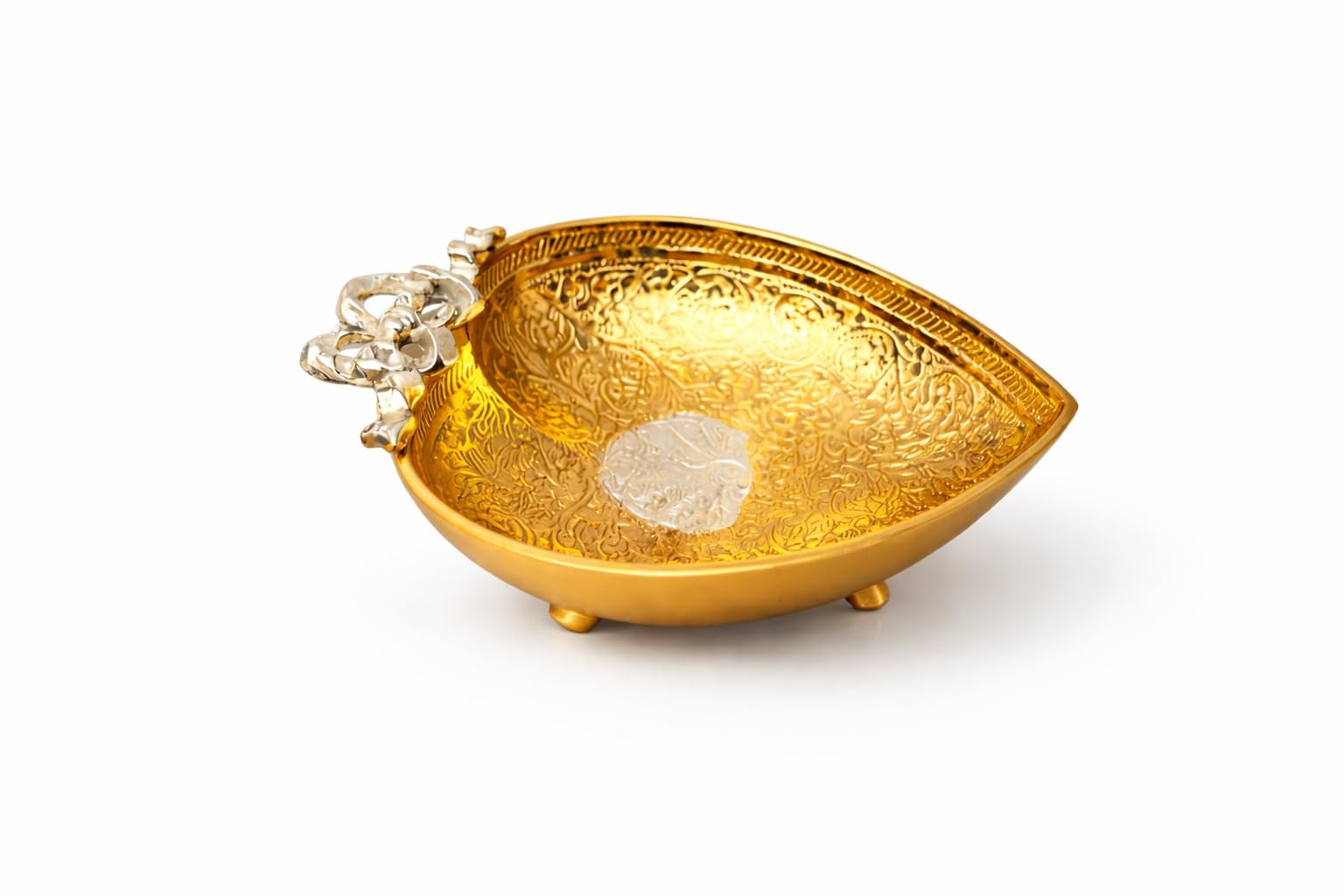 MOJO JOJO Brass Heart Shaped Serving Bowl for Snacks & Dry Fruits | Decorative Brass Bowl for Home, Kitchen & Table Serving | Elegant Gift & Home Décor Bowl 1
