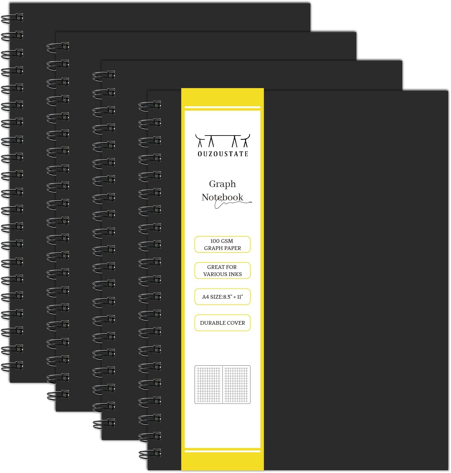 Amazon.com : Geyoga 12 Pack A5 Graph Paper Spiral Notebooks Bulk 8.3