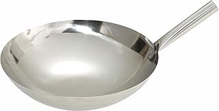 Stainless Steel Wok with Riveted Joint Handle, 16-Inch