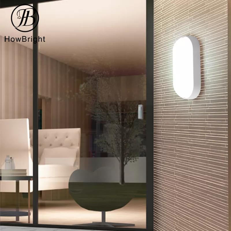 Image of OLIPS LED Bulkhead Light IP54 Waterproof Indoor /Outdoor Wall & Ceiling Light - Weatherproof, Shock Proof, Slim Plastic Surface-Mounted Fixture (15 WATT (Cool White), 3)