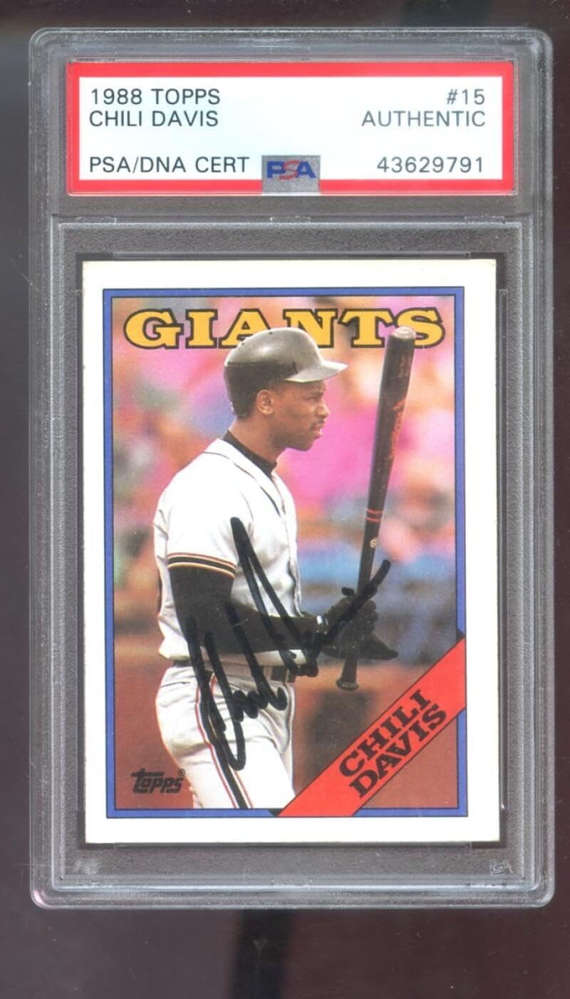 1988 Topps #15 Chili Davis AUTO SIGNED Autograph Autographed Card PSA PSA/DNA Baseball MLB COA San Francisco Giants