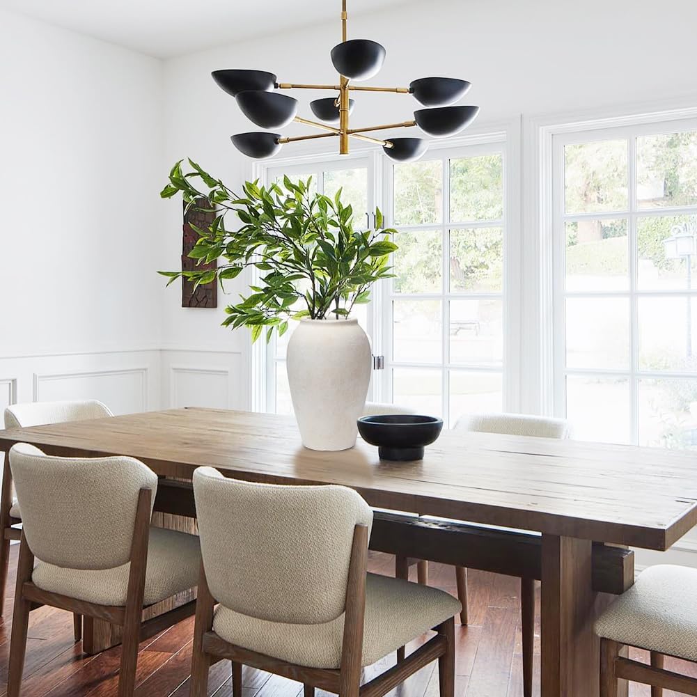 Handcrafted Terracotta Flower Vase, 9.6" Tall, Vintage White Ceramic, Rustic Antique Decor, Wide Mouth, Matte Finish for Home Office Resto Cafe - Image 4