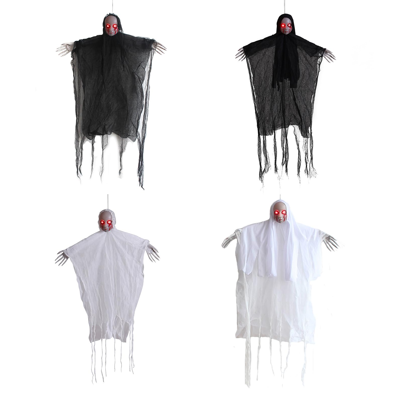 Buxuaaaa Grisly Hangings Bloody Face Decorations Glowing in Dark Ornament Terrifying Halloween Ornament Outdoor Parties Supplies Halloween Decoration
