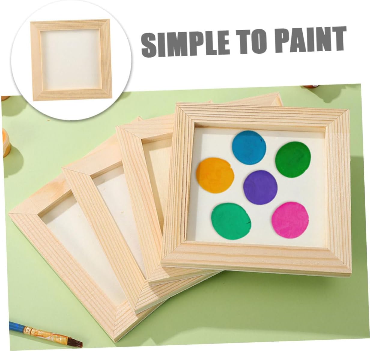 5 Pcs DIY Wooden Picture Frames 16.5x16.5cm Inner Size Blank Craft Photo Frames for ’ Room Art Display and Decoration