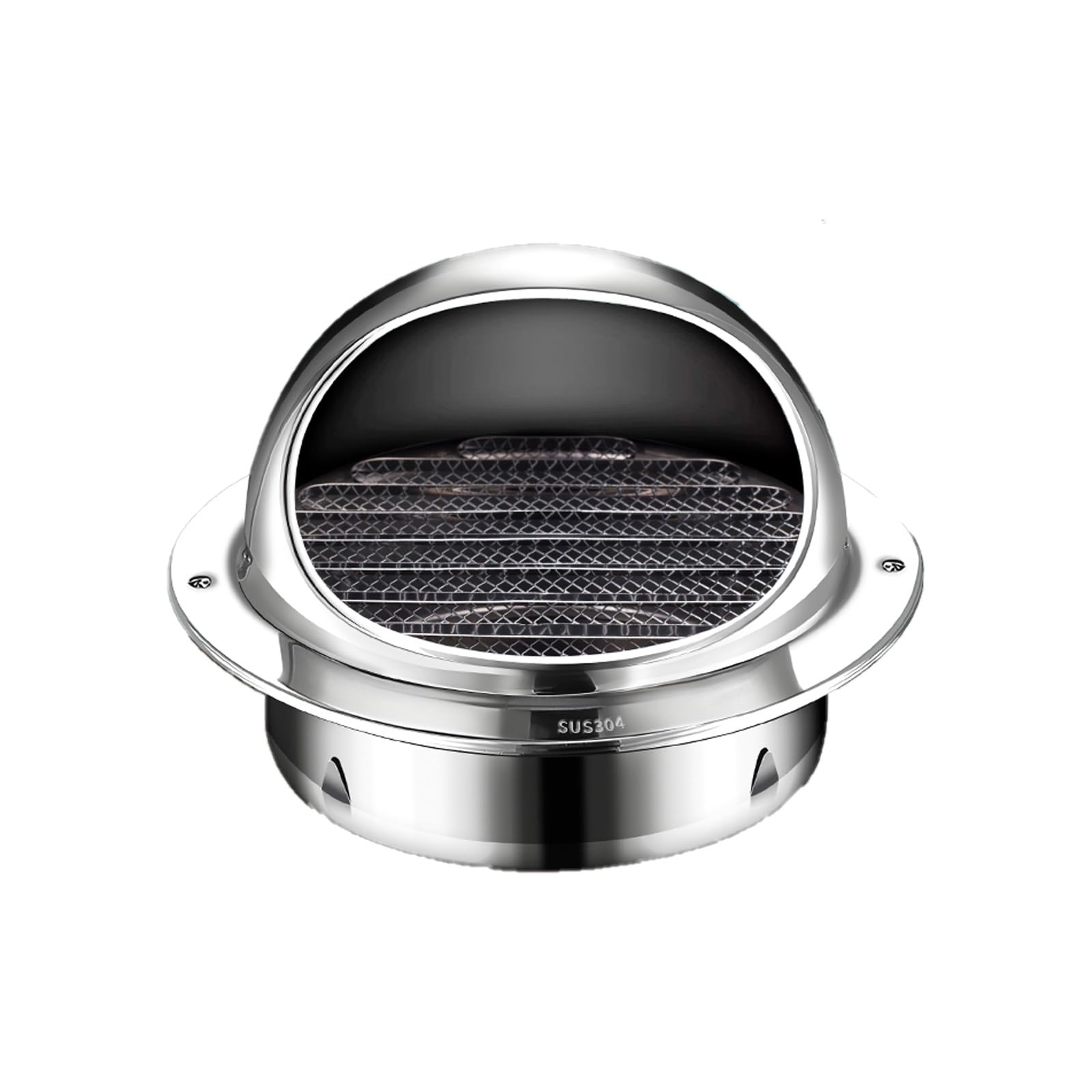 Grille de cheminée sphérique en Acier Inoxydable 304 | Grille d'évacuation Ronde en Acier Inoxydable | Grille de Ventilation pour sèche-Linge | Grille de Ventilation Murale Ronde (130 mm)