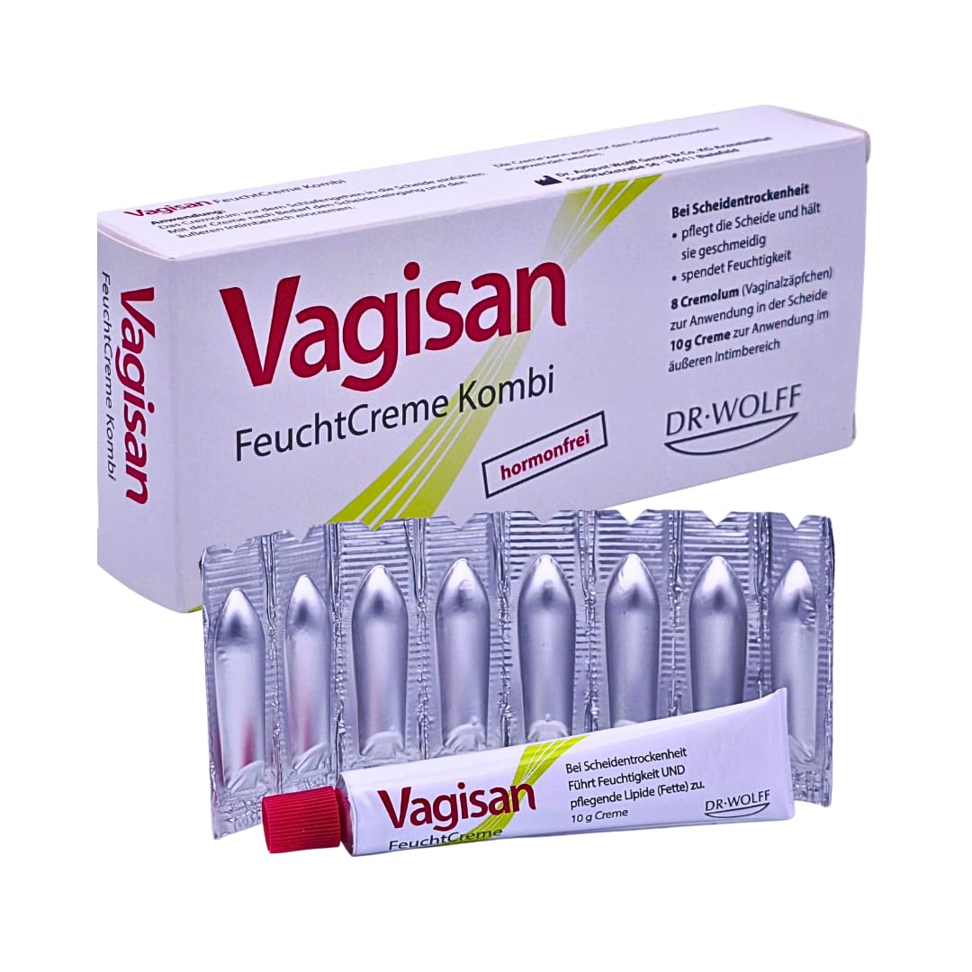 Vagisan FeuchtCreme Kombi 8 Cremolum + 10 g Creme I Hormonfreie Intimpflege bei Scheidentrockenheit, Brennen, Juckreiz I Ohne Applikator & pH-optimiert I Spar-Set plus Pharma Perle give-away (3x)